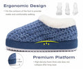 KuaiLu Womens Blue Plush Platform Slippers Memory Foam Warm Size 8 by Deal US