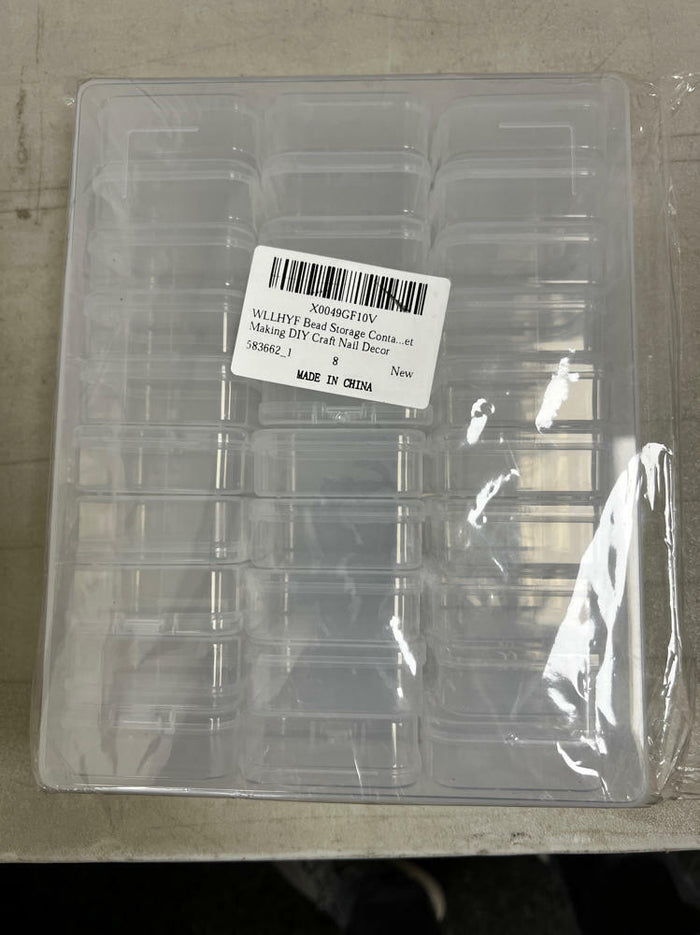 WLLHYF 31pcs Clear Plastic Bead Storage Containers Organizer Box Hinged Lid by Deal US