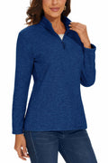 MAGCOMSEN Women's 1/4 Zip Fleece Pullover D Blue Size M Warm Comfort by Deal US