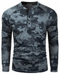 Wancafoke Men's Long Sleeve Henley Shirt Quick Dry Collarless Lake Blue - Size L by Deal US