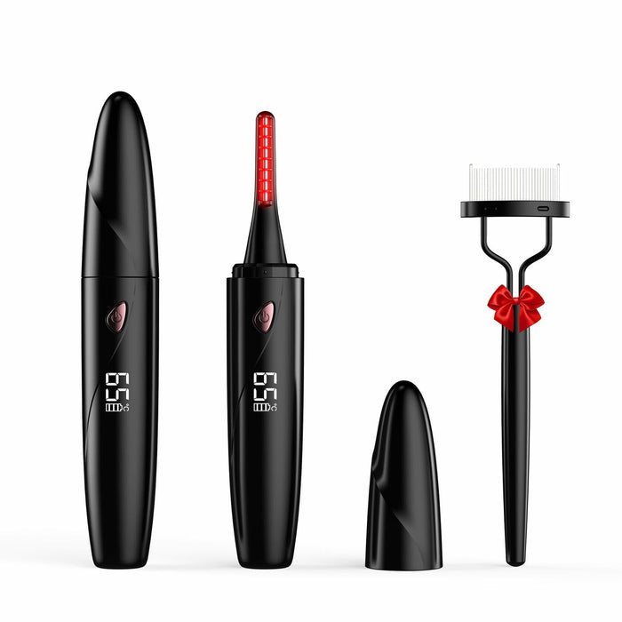Sawjay Heated Eyelash Curler USB-C Rechargeable 4 Temp Settings Black by Deal US