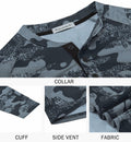 Wancafoke Men's Long Sleeve Henley Shirt Quick Dry Collarless Lake Blue - Size L by Deal US