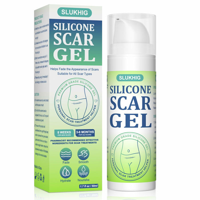 BestBy06/27 SLUKHIG Silicone Scar Gel 1.76oz Surgical & Burn Scar TreatmentCream by Deal US