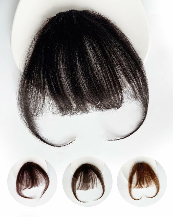 Axceroh Bangs Clip-in Fringe Extension Black Brown Wispy Real Human Hair by Deal US
