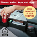 Upgrade Car Side Gap Filler Organizer Black with Cup Holder & Hooks by Deal US