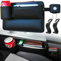 Upgrade Car Side Gap Filler Organizer Black with Cup Holder & Hooks by Deal US