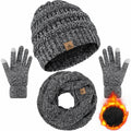 Warm Fleece Hat, Gloves & Scarf Set - Touchscreen Compatible, Unisex 3PCS by Deal US