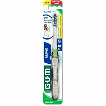 GUM Travel Toothbrush Foldable Soft Bristles Compact 1 ea by Deal US