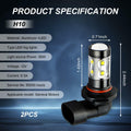 dawfall 2-Pack H10 50W 6000K White Fog Lamp Bulbs Waterproof Universal by Deal US