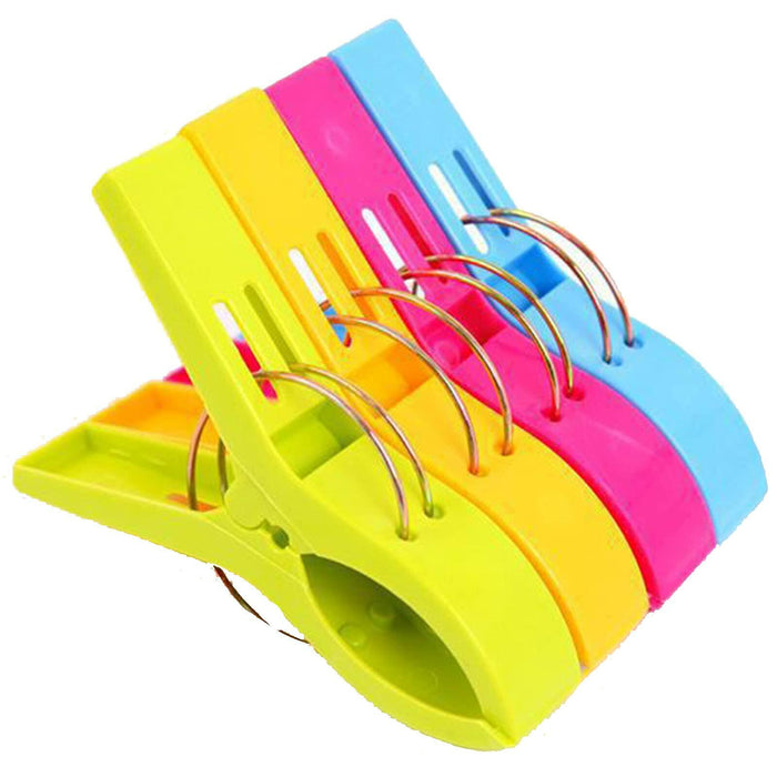 Loialpupy 4 Pack Plastic Beach Towel Clips Windproof Clips for Towels by Deal US