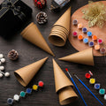 Zhanmai 3 Pc Paper Mache Cones 5.9x2.75in Cardboard Craft DIY Ornament by Deal US