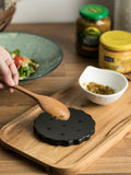 Black 5 Inch Cracker-Shaped Spoon Rest Heat-Resistant Kitchen Accessory by Deal US