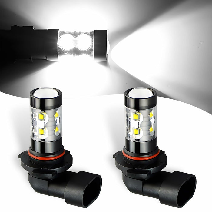 dawfall 2-Pack H10 50W 6000K White Fog Lamp Bulbs Waterproof Universal by Deal US
