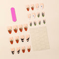 24 Pcs Halloween Acrylic Press On Nails Medium Almond Ghost Pumpkin Bat Design by Deal US