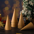 Zhanmai 3 Pc Paper Mache Cones 5.9x2.75in Cardboard Craft DIY Ornament by Deal US