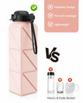 Infitran 2-Pack 20.6oz Collapsible BPA-Free Silicone Leak-Proof Water Bottles by Deal US