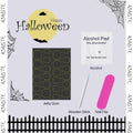 24 Pcs Halloween Acrylic Press On Nails Medium Almond Ghost Pumpkin Bat Design by Deal US