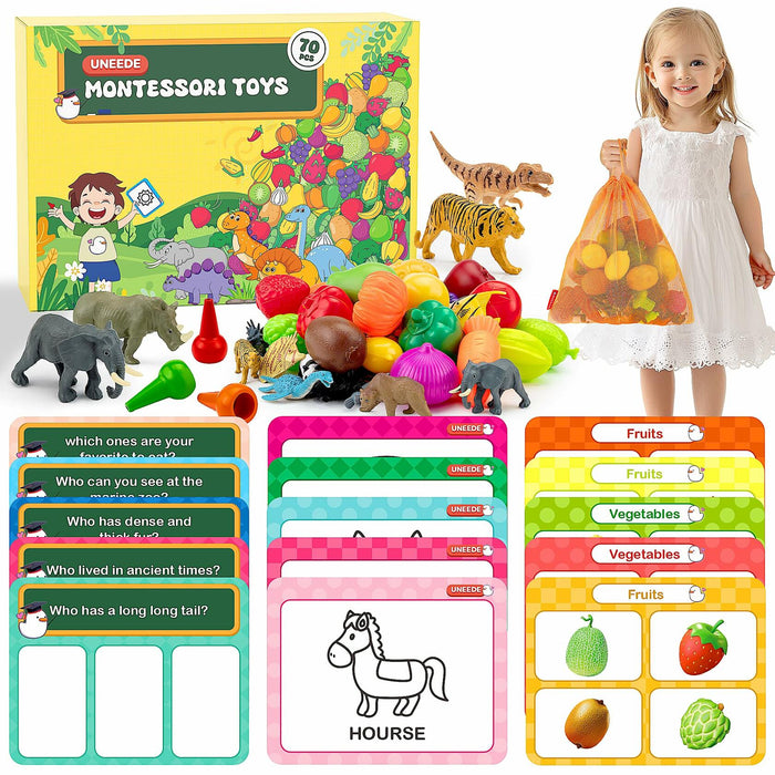 UNEEDE 3-in-1 STEM Sorting Toys Montessori Educational Game 70pcs New by Deal US
