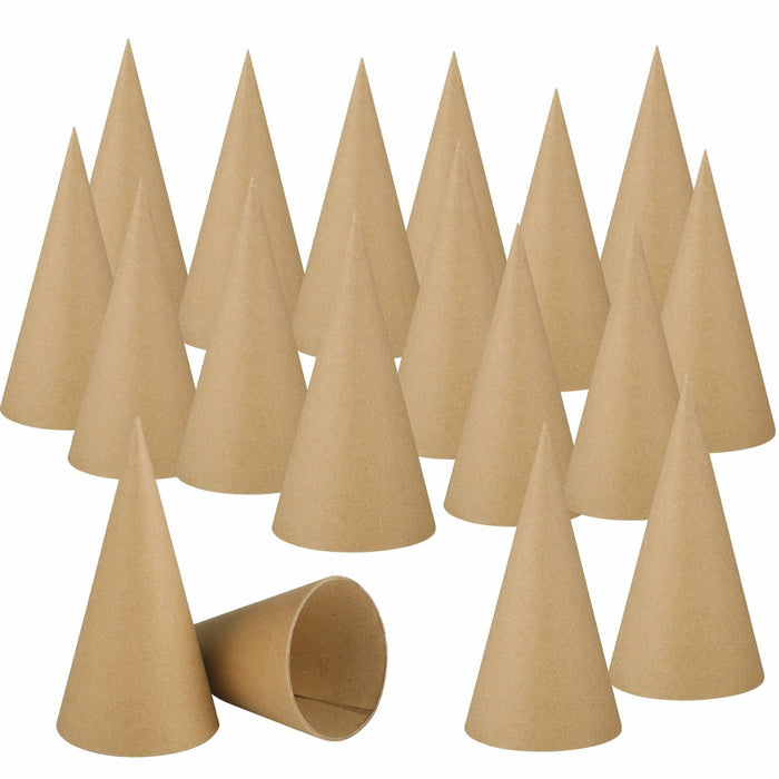 Zhanmai 3 Pc Paper Mache Cones 5.9x2.75in Cardboard Craft DIY Ornament by Deal US
