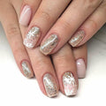 24 Pcs Medium Christmas Press-on Nails Glossy Design Square with Glue by Deal US
