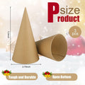 Zhanmai 3 Pc Paper Mache Cones 5.9x2.75in Cardboard Craft DIY Ornament by Deal US
