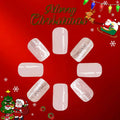 24 Pcs Medium Christmas Press-on Nails Glossy Design Square with Glue by Deal US