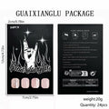 24 Pcs Medium Christmas Press-on Nails Glossy Design Square with Glue by Deal US