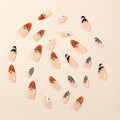 24 Pcs Halloween Acrylic Press On Nails Medium Almond Ghost Pumpkin Bat Design by Deal US