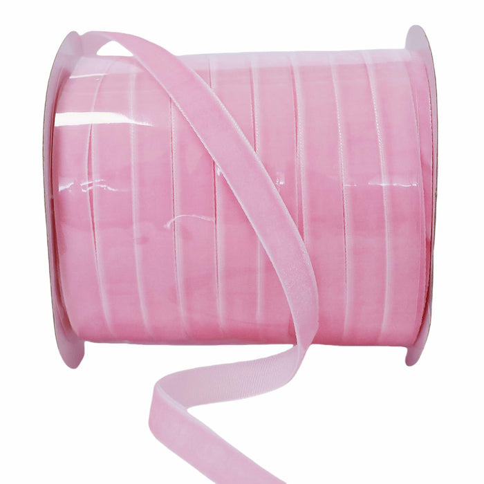 Abbaoww Pink Velvet Ribbon 3/8 Inch Single Face 50 Yards Gift Wrap by Deal US