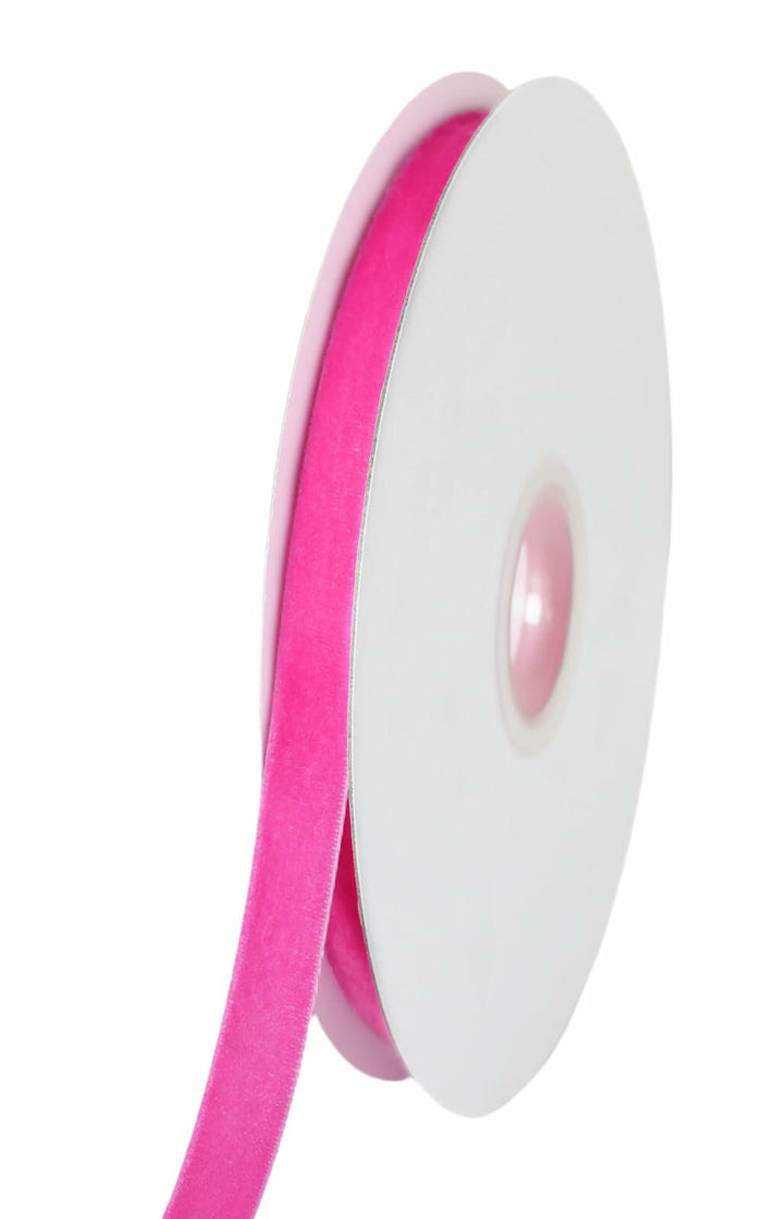 Abbaoww Hot Pink Velvet Ribbon 3/8 Inch Single Face 10 Yards for Gift Wrap by Deal US