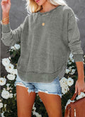 SHEWIN Womens Sweatshirt Lightweight Loose Fit Crewneck Long Sleeve M Gray by Deal US