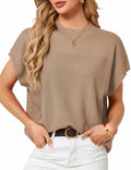 Womens Ribbed Knit Crop Tank Top Dark Apricot Size L by Deal US