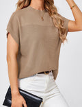 Womens Ribbed Knit Crop Tank Top Dark Apricot Size L by Deal US
