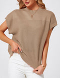Womens Ribbed Knit Crop Tank Top Dark Apricot Size L by Deal US