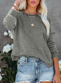 SHEWIN Womens Sweatshirt Lightweight Loose Fit Crewneck Long Sleeve M Gray by Deal US