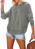 SHEWIN Womens Sweatshirt Lightweight Loose Fit Crewneck Long Sleeve M Gray by Deal US