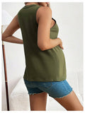 SOLY HUX Women's Maternity Tank Top Small Army Green V Neck Sleeveless by Deal US