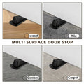 Rubber Door Stopper Wedge Black 4 Pack Sturdy Stackable Floor Door Stops by Deal US