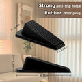 Rubber Door Stopper Wedge Black 4 Pack Sturdy Stackable Floor Door Stops by Deal US