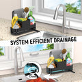 FUNKYLEE Kitchen Sink Sponge Holder Caddy with Brush Holder & Soap Dispenser by Deal US
