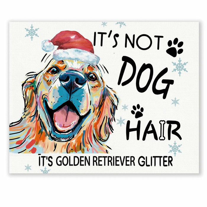 APJYM Golden Retriever Christmas Wall Art 10x8 Unframed Holiday Decor by Deal US