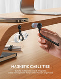 JOYROOM 12PCS Magnetic Cable Ties Black Reusable Silicone Organizers by Deal US