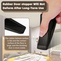 Rubber Door Stopper Wedge Black 4 Pack Sturdy Stackable Floor Door Stops by Deal US