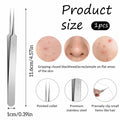 Bewudy 3Pc Stainless Steel Blackhead Remover Tweezers Kit Precision Tool by Deal US
