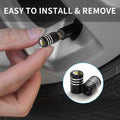 JIASWTHM Tire Valve Stem Caps Black 4 Pack Anodized Aluminum Universal by Deal US