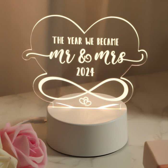 Percozzi Night Light LED Mr and Mrs Wedding Gift 2024 Couples Decor by Deal US