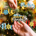 Gerrii 18pcs Christmas Ornaments Wooden Words Colorful Bulk New Crafts by Deal US