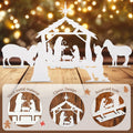 MorningRo White Metal Christmas Nativity Set 3 Pc Indoor Rustic Decor by Deal US