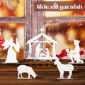 MorningRo White Metal Christmas Nativity Set 3 Pc Indoor Rustic Decor by Deal US