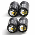 JIASWTHM Tire Valve Stem Caps Black 4 Pack Anodized Aluminum Universal by Deal US